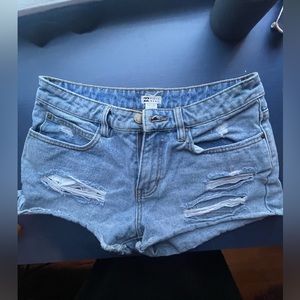 Billabong 26 inch waist distressed denim shorts